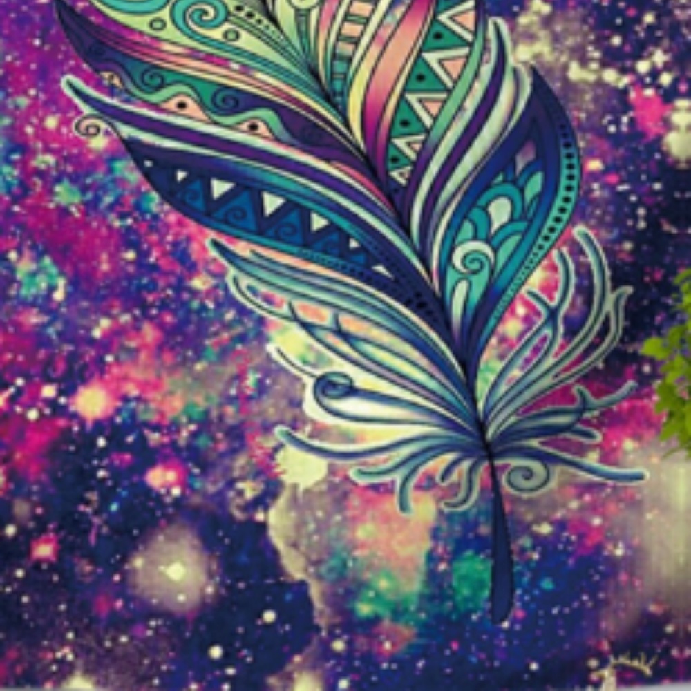 FEATHER PRINT/ GALAXY WALL TAPESTRY - Picture 3 of 3